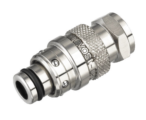 Пневматический фитинг CPI 086101резьбовой,нажимной,никелированная латунь