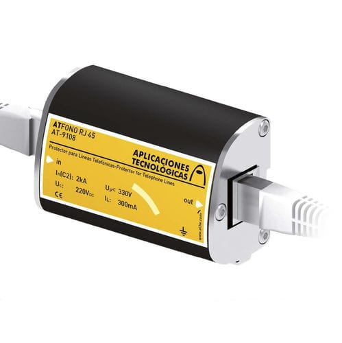 Устройство защиты от перенапряжения телефонной линии ATFONO RJ45 AT-9108RJ45компактный алюминиевый корпусбыстрое время отклика