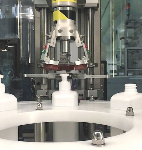 Укупорочная машина с вращающимся винтом EB7000, с двумя головками, автоматическая, для насосов