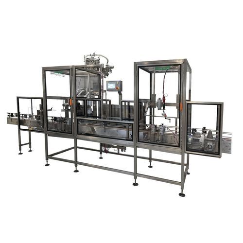 Полуавтоматическая машина розлива и укупорки бутылочно-линейная.