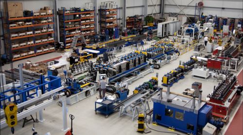 Линия профилирования рулонных панелей, штамповка