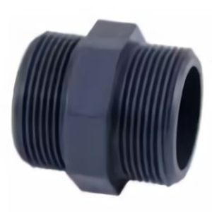 Ниппель из ПВХ серии 7204 с резьбойпрямойшестигранный