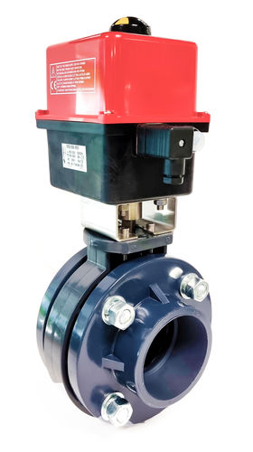 Поворотный затвор серии 2108 с электроприводом, двухфланцевый, EPDM