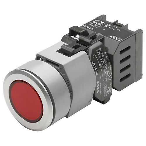 Пружинный кнопочный переключатель 704.006.718IP65с подсветкойалюминий