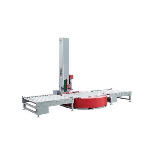 Упаковщик в стретч-пленку с поворотным столом XT-4505FAавтоматический со свободным роликовым конвейером в стретч-пленку