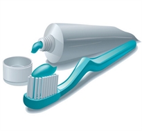 Зубная паста и зубная щетка