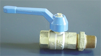 Клапан, латунь, шар 1/2', резьба. фем/фем + сосок, 1/4 оборота