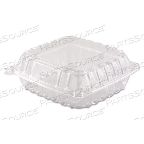 OEM#: C90PST1CLEARSEAL HINGED-LID PLASTIC CONTAINERS, 8.3 X 8.3 X 3, CLEAR, PLASTIC, 250/CARTON by Dart Container Corporation