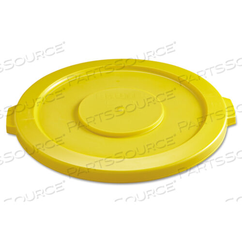OEM#: FG263100YELROUND FLAT TOP LID, FOR 32 GAL ROUND BRUTE CONTAINERS, 22.25 DIAMETER, YELLOW by Rubbermaid Medical Division