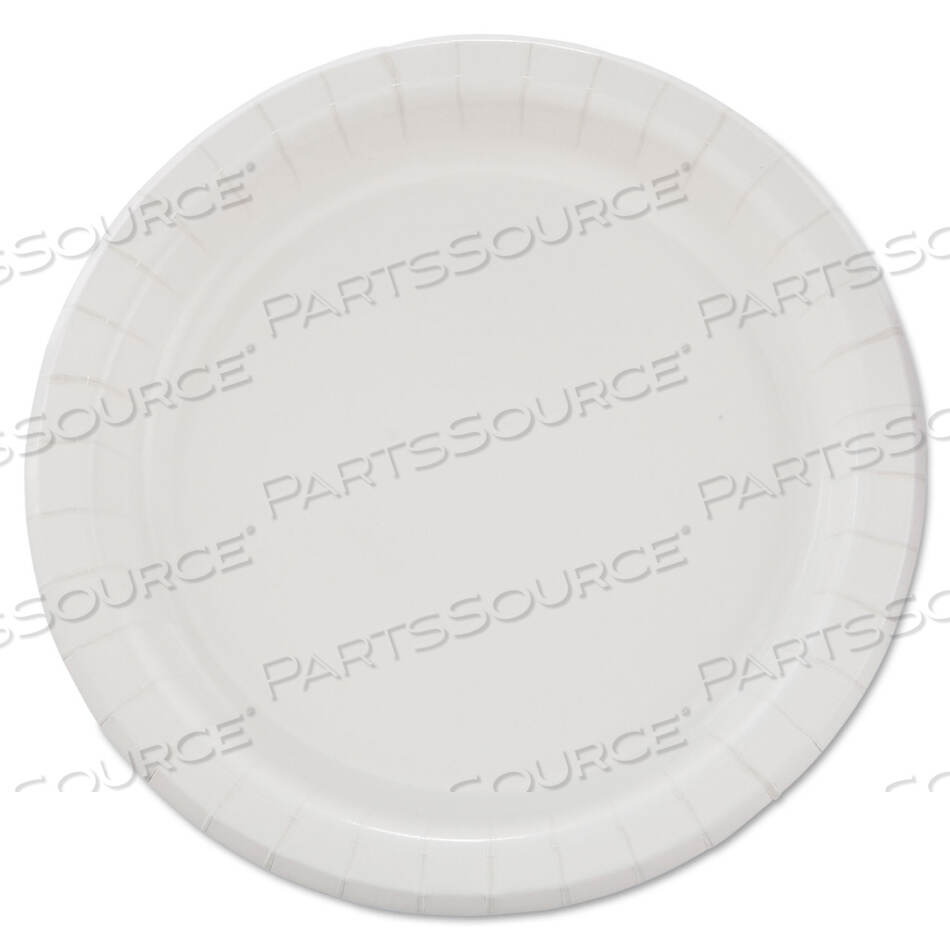 OEM#: MP9BR-2054BARE ECO-FORWARD CLAY-COATED PAPER DINNERWARE, PLATE, 8.5 DIA, WHITE, 125/PACK, 4 PACKS/CARTON by Solo
