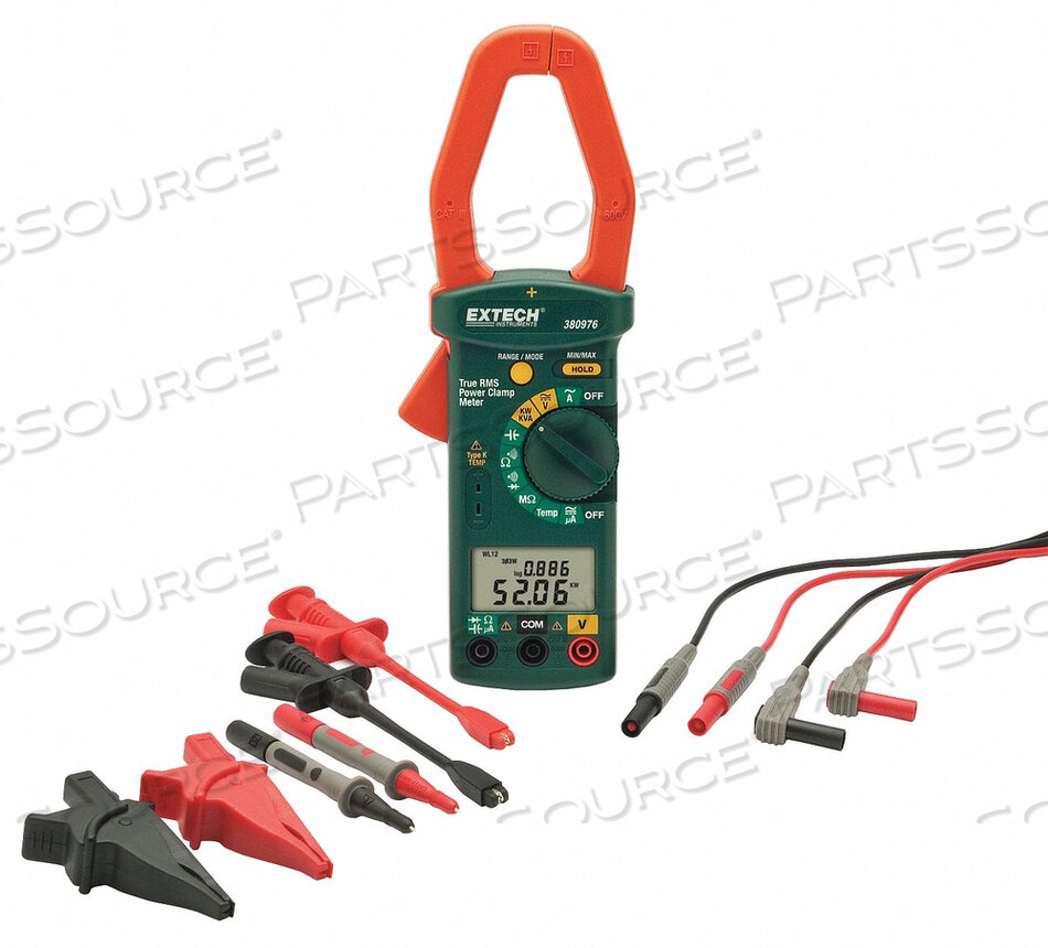 OEM#: 380976-KCLAMP METER CLAMP METERS, HVAC (CATIV-600V TEST LEADS) by Extech Instruments