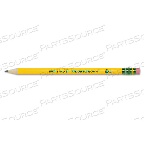 OEM#: 33312MY FIRST WOODCASE PENCIL WITH ERASER, HB (#2), BLACK LEAD, YELLOW BARREL, DOZEN by Dixon Ticonderoga