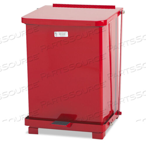 OEM#: FGST7EPLRDDEFENDERS HEAVY-DUTY STEEL STEP CAN, 4 GAL, STEEL, RED by Rubbermaid Medical Division