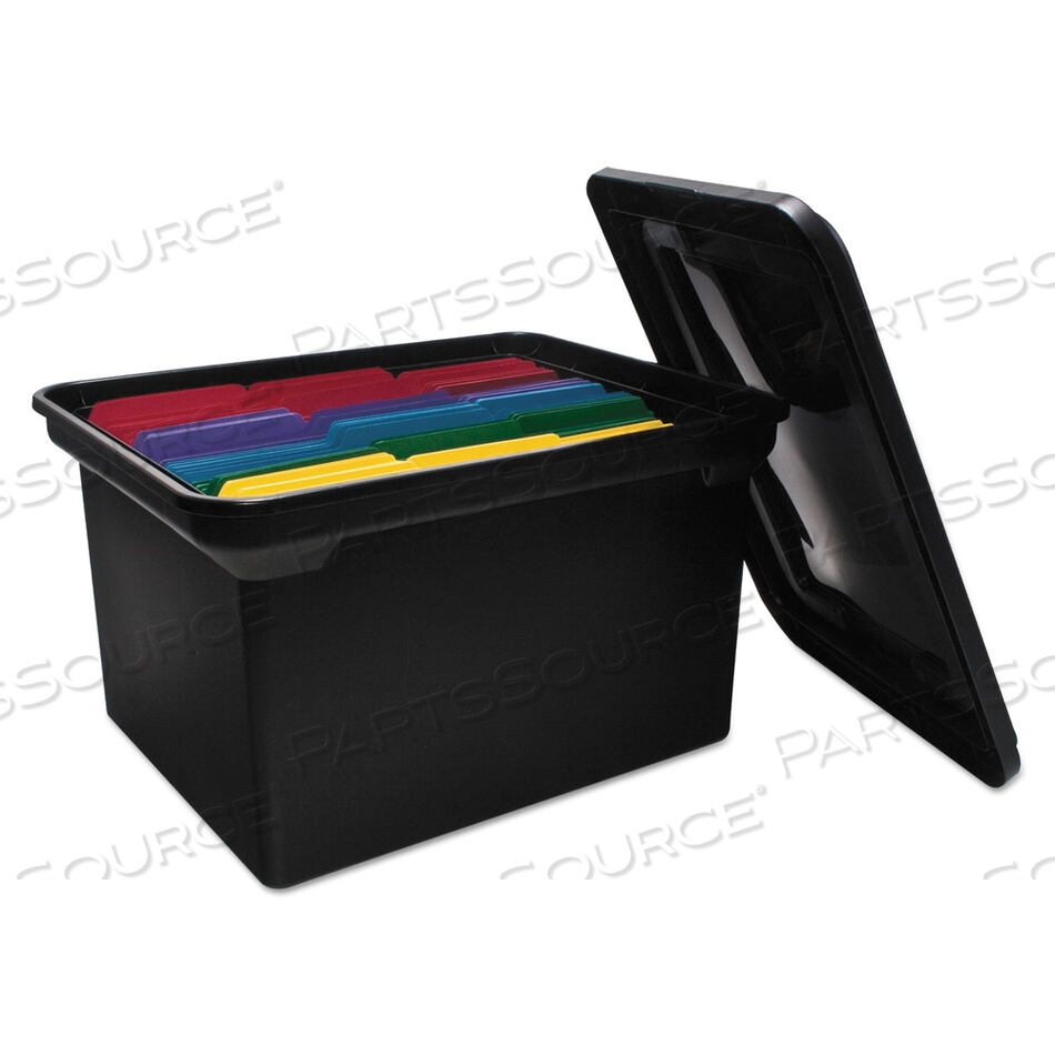 OEM#: 34052FILE TOTE WITH LID, LETTER/LEGAL FILES, 14.25 X 18 X 10.88, BLACK by Advantus