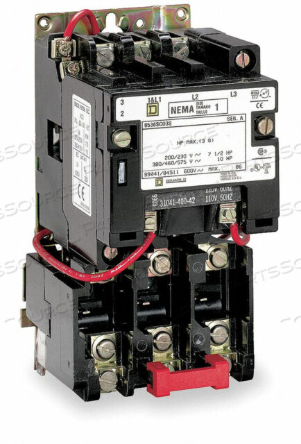 OEM#: 8536SCO3V02SH5148 MAGNETIC MOTOR STARTER NEMA 120V 3P 27A by Square D