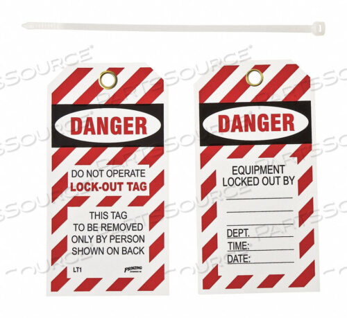 OEM#: LT10LOCKOUT TAG- DANGER DO NOT OPERATE LOCK-OUT TAG, 2 SIDED, 10/PKG, VINYL, 25/PACK by Brady Americas