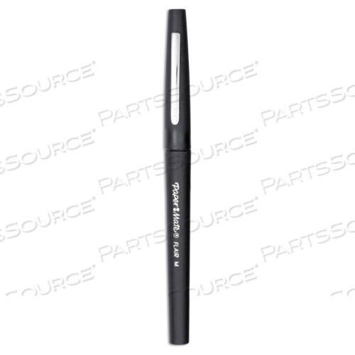 OEM#: 8430152POINT GUARD FLAIR FELT TIP POROUS POINT PEN, STICK, MEDIUM 0.7 MM, BLACK INK, BLACK BARREL, DOZEN by Paper Mate