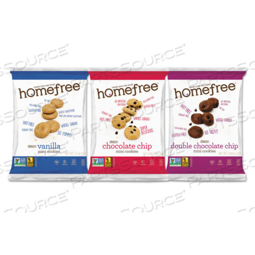 OEM#: LGFMMIXED30GLUTEN FREE MINI COOKIES VARIETY PACK, 1.1 OZ/0.95 OZ/1.1 OZ PACKS, 30/CARTON by Homefree