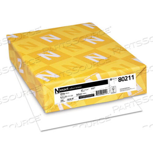 OEM#: 80211EXACT VELLUM BRISTOL COVER STOCK, 94 BRIGHT, 67 LB BRISTOL WEIGHT, 8.5 X 11, WHITE, 250/PACK by Neenah
