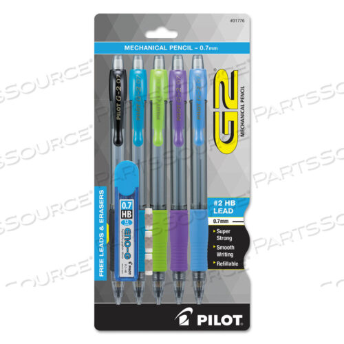 OEM#: 31776G2 MECHANICAL PENCIL, 0.7 MM, HB (#2.5), BLACK LEAD, ASSORTED BARREL COLORS, 5/PACK by Pilot