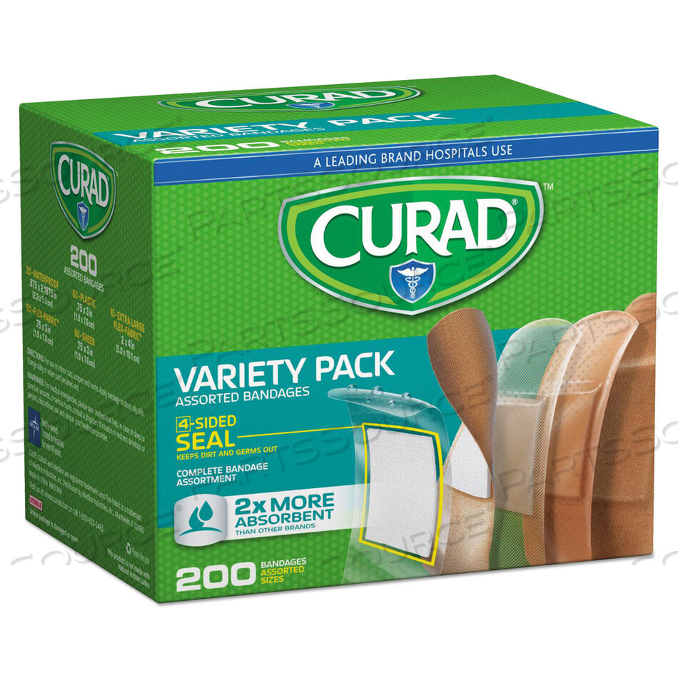 OEM#: CUR0800RBVARIETY PACK ASSORTED BANDAGES, 200/BOX by Curad