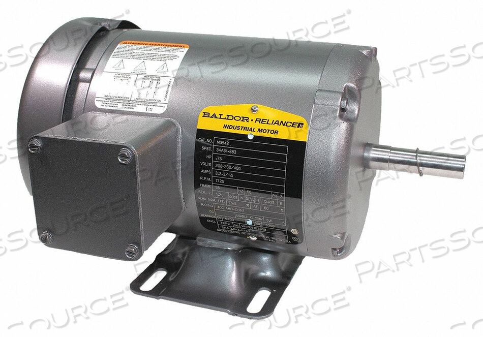 OEM#: M3542MOTOR 3-PH TEFC 3/4 HP 1725 RPM FOOT by BALDOR