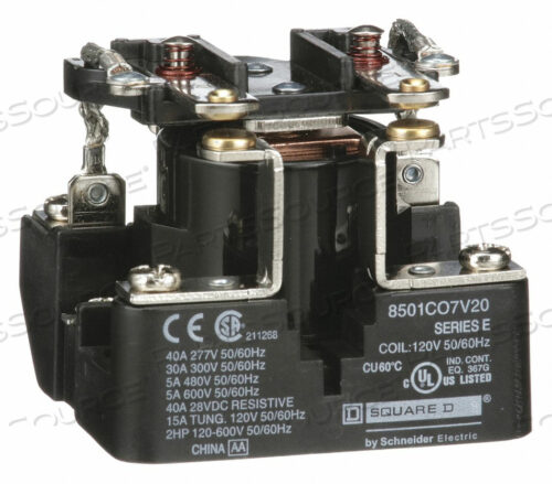 OEM#: 8501CO7V20OPEN POWER RELAY 6 PIN 120VAC DPST-NO by Square D