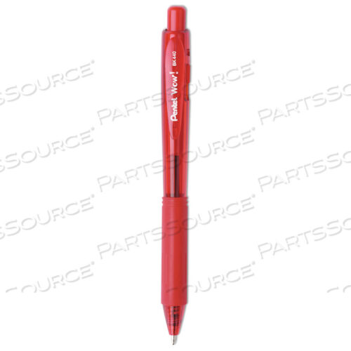OEM#: BK440BWOW! BALLPOINT PEN, RETRACTABLE, MEDIUM 1 MM, RED INK, RED BARREL, DOZEN by Pentel of America