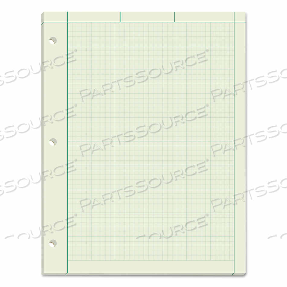 OEM#: 35500ENGINEERING COMPUTATION PADS, CROSS-SECTION QUADRILLE RULE (5 SQ/IN, 1 SQ/IN), GREEN COVER, 100 GREEN-TINT 8.5 X 11 SHEETS by Tops