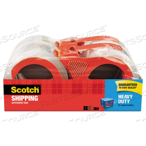 OEM#: 3850-4RD3850 HEAVY-DUTY PACKAGING TAPE WITH DISPENSER, 3 CORE, 1.88 X 54.6 YDS, CLEAR, 4/PACK by 3M Consumer