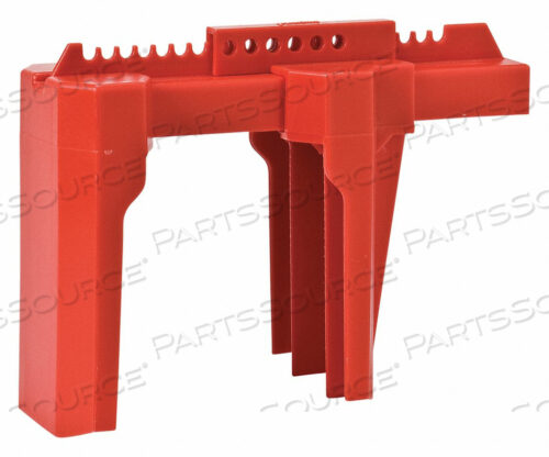 OEM#: BS08A-RD4 LEGGED BALL VALVE LOCKOUT, 2 TO 8 DIAMETER PIPE, POLYPROPYLENE by Brady Americas