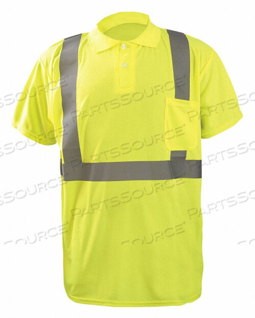 OEM#: LUX-SSPP2B-Y5XBIRDSEYE POLO, WICKING & COOLING, SHORT SLEEVE, CLASS 2, YELLOW, 5XL by Occunomix