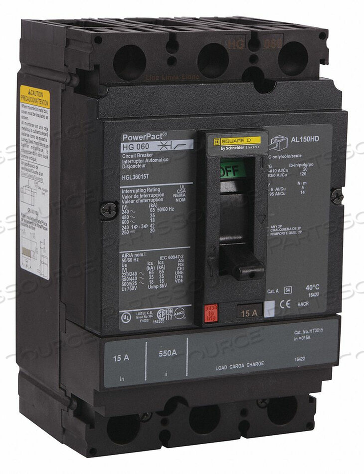 OEM#: HJL36030MOLDED CASE CIRCUIT BREAKER 600V 30A by Square D