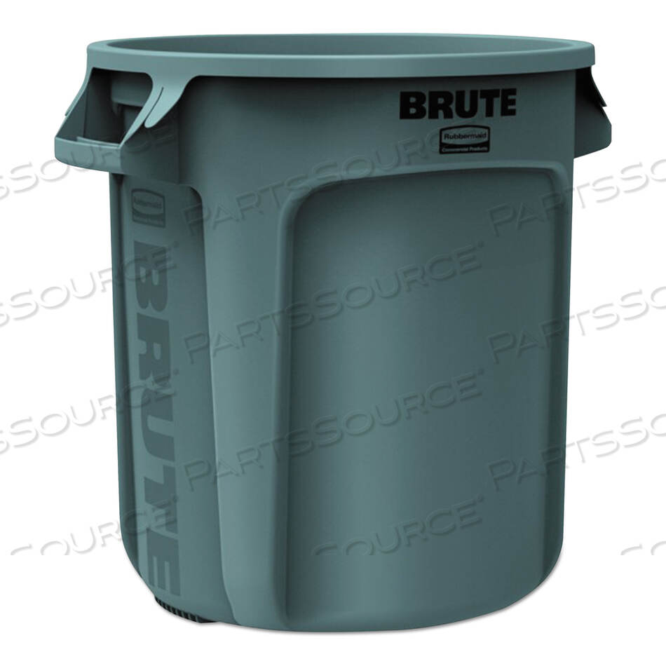 OEM#: FG261000GRAYVENTED ROUND BRUTE CONTAINER, 10 GAL, PLASTIC, GRAY by Rubbermaid Medical Division