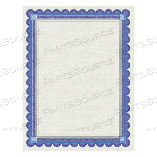OEM#: CT1RPARCHMENT CERTIFICATES, ACADEMIC, 8.5 X 11, IVORY WITH BLUE/SILVER FOIL BORDER, 15/PACK by SOUTHWORTH PRODUCTS CORP