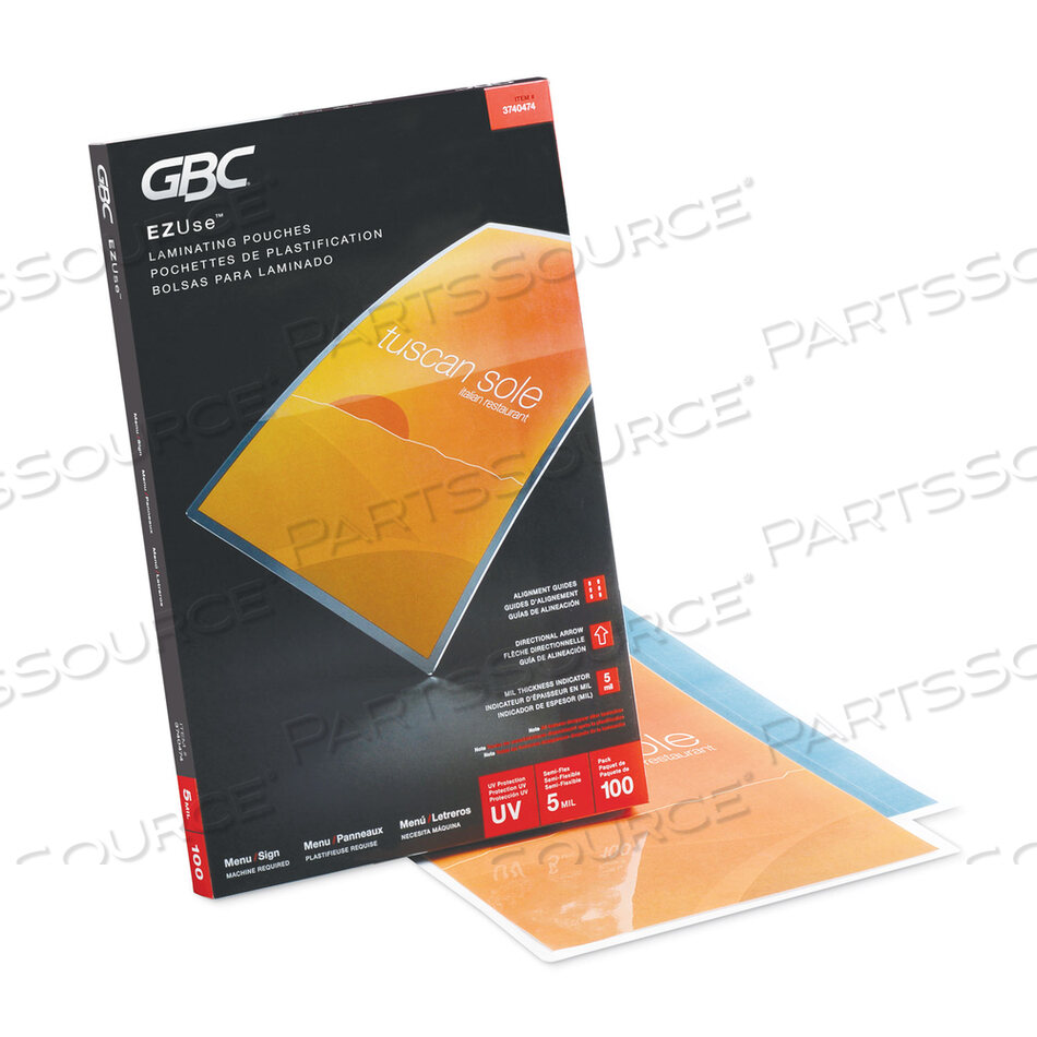 OEM#: 3740474EZUSE THERMAL LAMINATING POUCHES, 5 MIL, 11.5 X 17.5, GLOSS CLEAR, 100/BOX by ACCO Brands