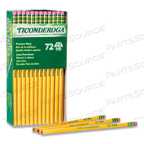 OEM#: 33904PENCILS, HB (#2), BLACK LEAD, YELLOW BARREL, 72/PACK by Dixon Ticonderoga
