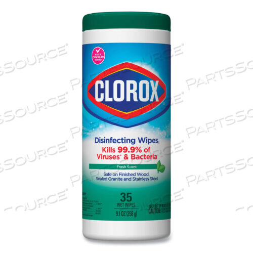 OEM#: 01593DISINFECTING WIPES, 7 X 8, FRESH SCENT, 35/CANISTER by Clorox