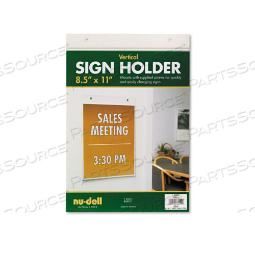 OEM#: 38011SIGN HOLDER WALL 8-1/2X11 ACRYLIC CLEAR by Nudell Office Products