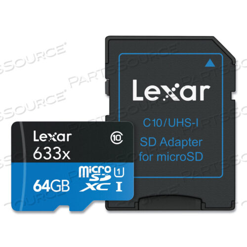 OEM#: LSDMI64GBBNL633MICROSDXC MEMORY CARD, UHS-I U1 CLASS 10, 64 GB by Lexar