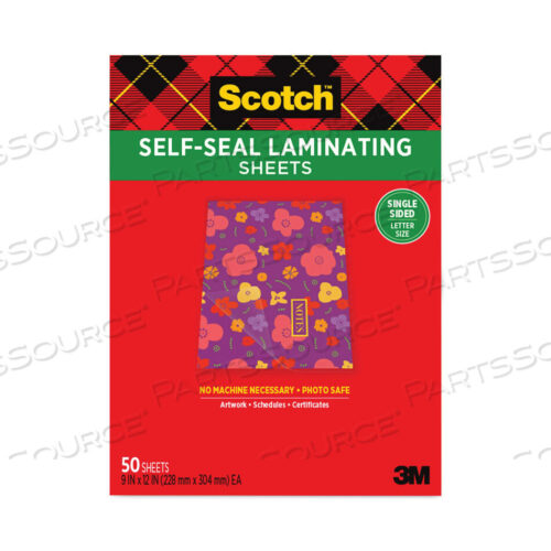 OEM#: LS854SS-50SELF-SEALING LAMINATING SHEETS, 6 MIL, 9.06 X 11.63, GLOSS CLEAR, 50/PACK by 3M Consumer