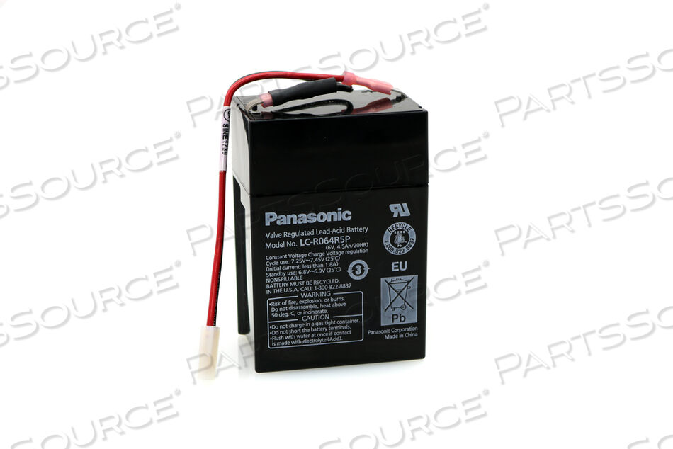 Replaces International Biomedical 8880115BATTERY, SEALED LEAD ACID, 6V, 4.5 AH WITH PLUG