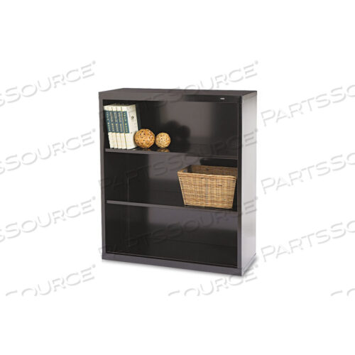 OEM#: B-42BKMETAL BOOKCASE, THREE-SHELF, 34.5W X 13.5D X 40H, BLACK by Tennsco Corp.