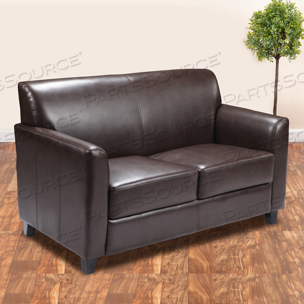 OEM#: BT-827-2-BN-GGHERCULES DIPLOMAT SERIES BROWN LEATHERSOFT LOVESEAT by Flash Furniture