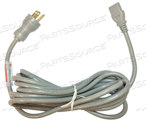 OEM#: CL6013915FT 16 AWG NEMA 5-15P - C13 HOSPITAL GRADE POWER CORD - GREY by Webber Electronics