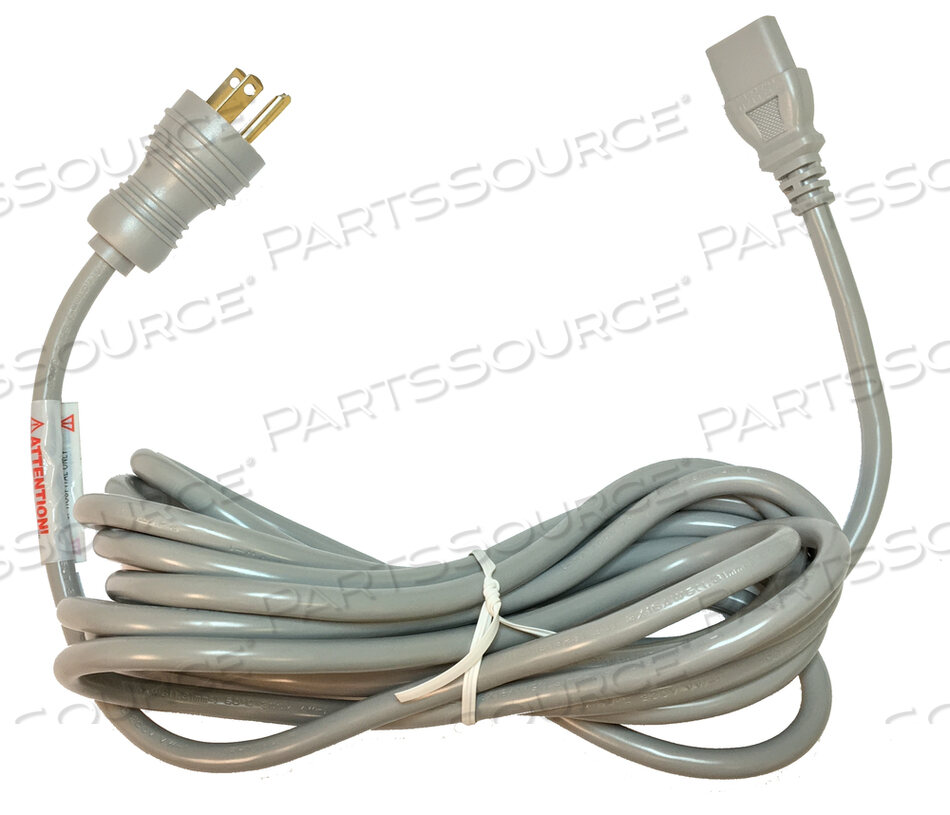 OEM#: CL6013915FT 16 AWG NEMA 5-15P - C13 HOSPITAL GRADE POWER CORD - GREY by Webber Electronics