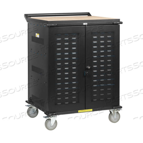 OEM#: CSCSTORAGE1UVCSAFE-IT BLACK STEEL/WOOD-GRAIN TOP UV LOCKING STORAGE CART by Tripp Lite