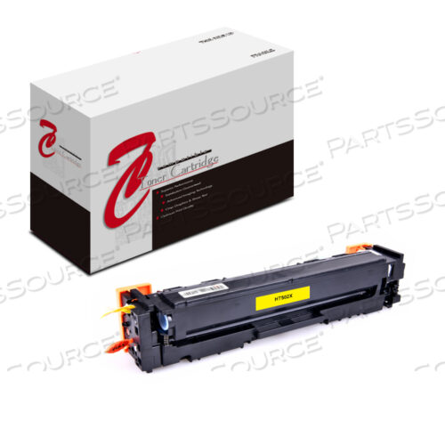 Replaces HP (Hewlett-Packard) CF502XTONER CARTRIDGE, REPLACEMENT FOR HP 202X COLOR LASERJET PRO M254, MFP M281 HIGH YIELD YELLOW (2,500 YIELD)