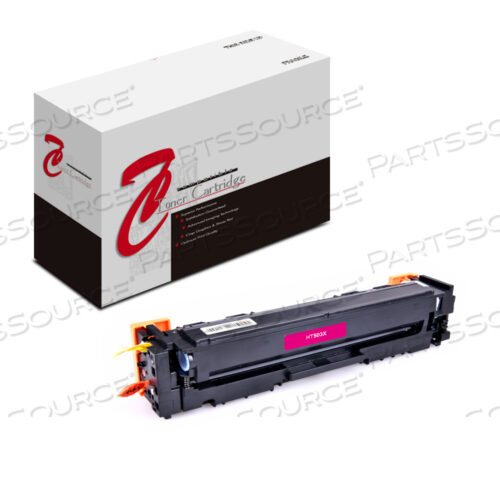Replaces HP (Hewlett-Packard) CF503XTONER CARTRIDGE, REPLACEMENT FOR HP 202X COLOR LASERJET PRO M254, MFP M281 HIGH YIELD MAGENTA (2,500 YIELD)
