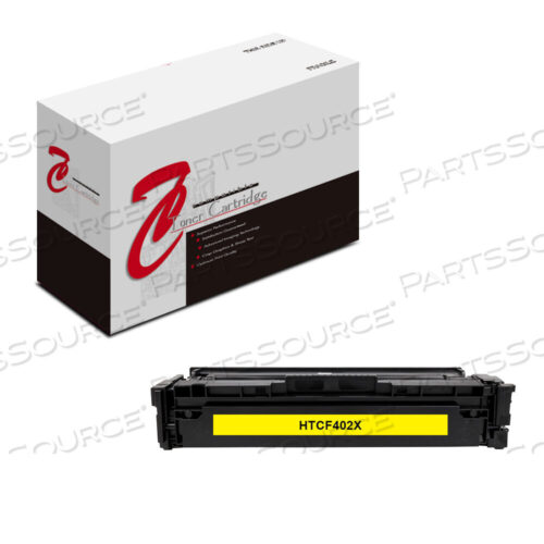 Replaces HP (Hewlett-Packard) CF402XTONER CARTRIDGE, REPLACEMENT FOR HP 201X COLOR LASERJET PRO M252, MFP M277 HIGH YIELD YELLOW (2,300 YIELD)